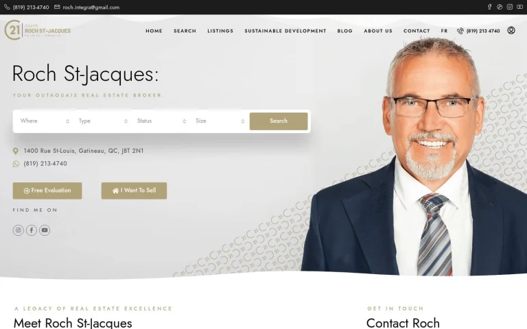 Century 21 · Équipe Roch St-Jacques website shown on a laptop