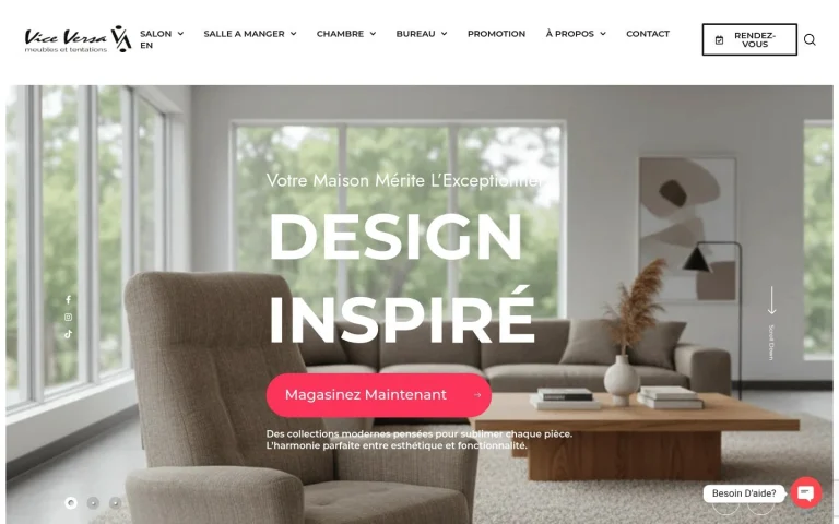 Vice Versa website shown on a laptop