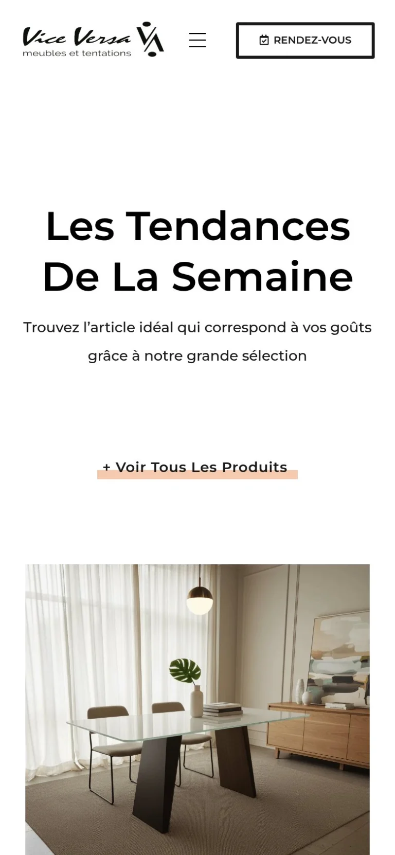 Vice Versa website shown on a phone